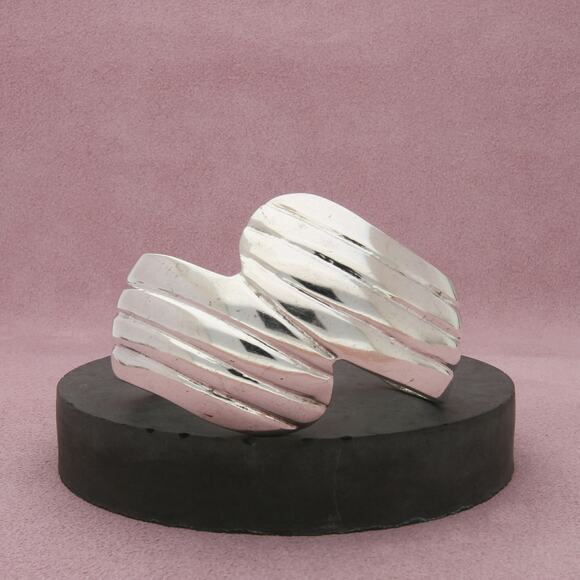 los ballesteros sterling silver taxco mexico vintage cuff bracelet size 6.25in - Picture 1 of 3